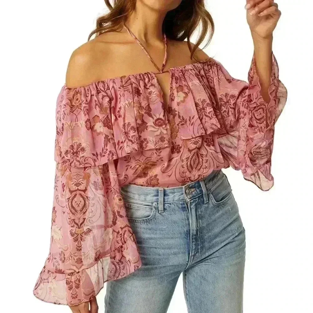 NWT Misa Los Angeles Soraya Top in Cristobal Mirror XS